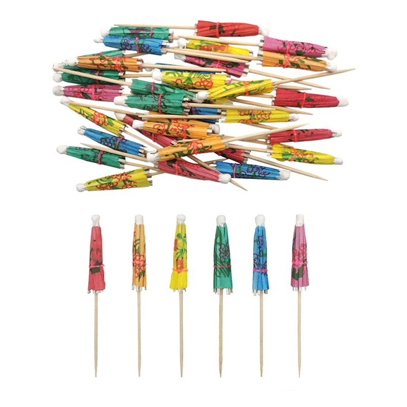 Wholesale Cocktail Umbrella Parasol Picks 4 Inch,Drink Umbrella Toothpicks for Drink&Food, Decorative toothpicks