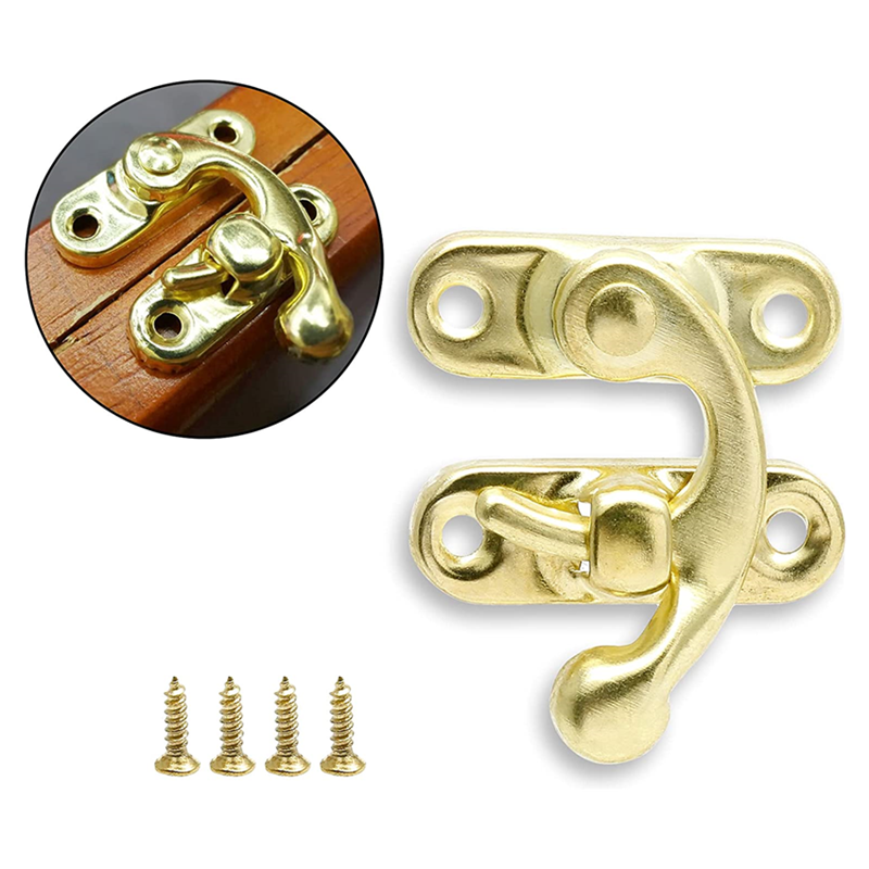 Antique Latch Hook, Antique Jewelry Box Latch, Antique Right Latch Hook with Screws for Wood Jewelry Box Toolbox Suitcase Case