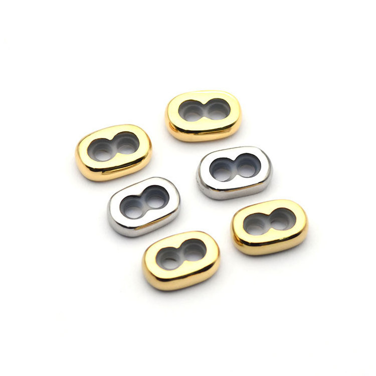 Stainless Steel Slider Stopper Beads with Rubber Inside and Cord End Caps for Adjustable Extend Chain Bracelet Jewelry Making