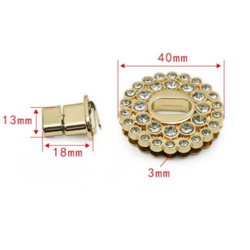 Purse Twist Turn Lock Clasp,Clutches Closure Latches Rhinestone Round Handbag Twist Lock Fasteners Metal Bag Clip Clasp Buckles