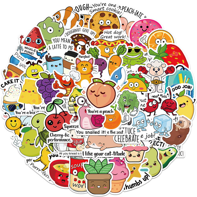 Punny Rewards Stickers Cartoon Animal Cute Incentive School Stickers for Students Kids Teachers Classroom School