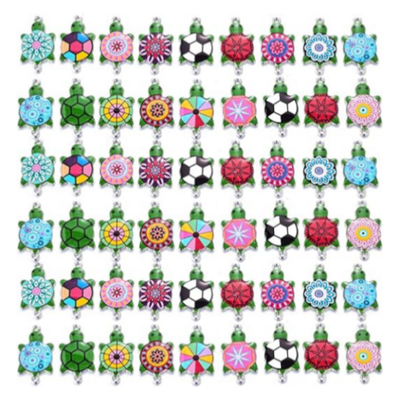 Cute Printing Enamel Charms Alloy Turtle Charms Sea Tortoise Pendants Metal Animal Charms for Craft Necklace Bracelet Jewelry