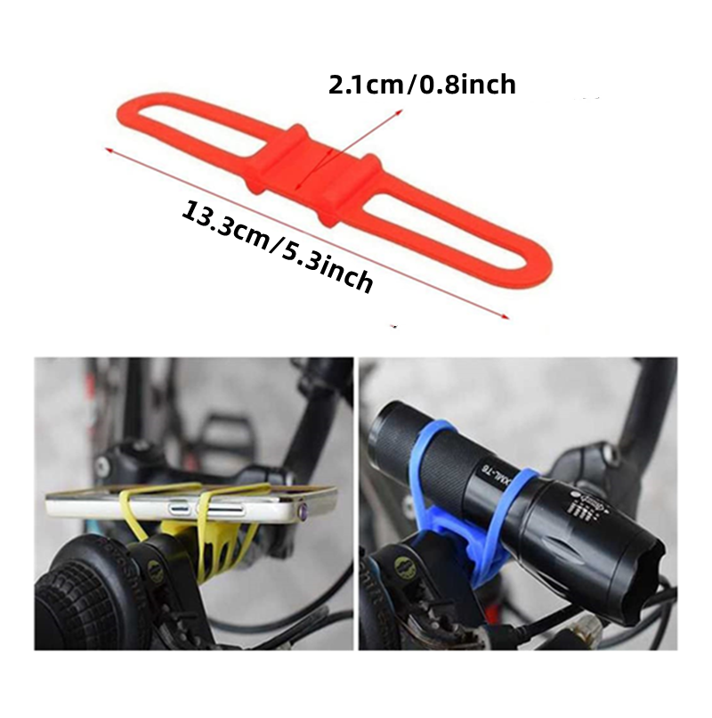 Flashlight Bike Mount Silicone Strap Rubber Tie Down Straps Bicycle Silicone Band Flashlight Helmet Light Mount Phone Strap Tie