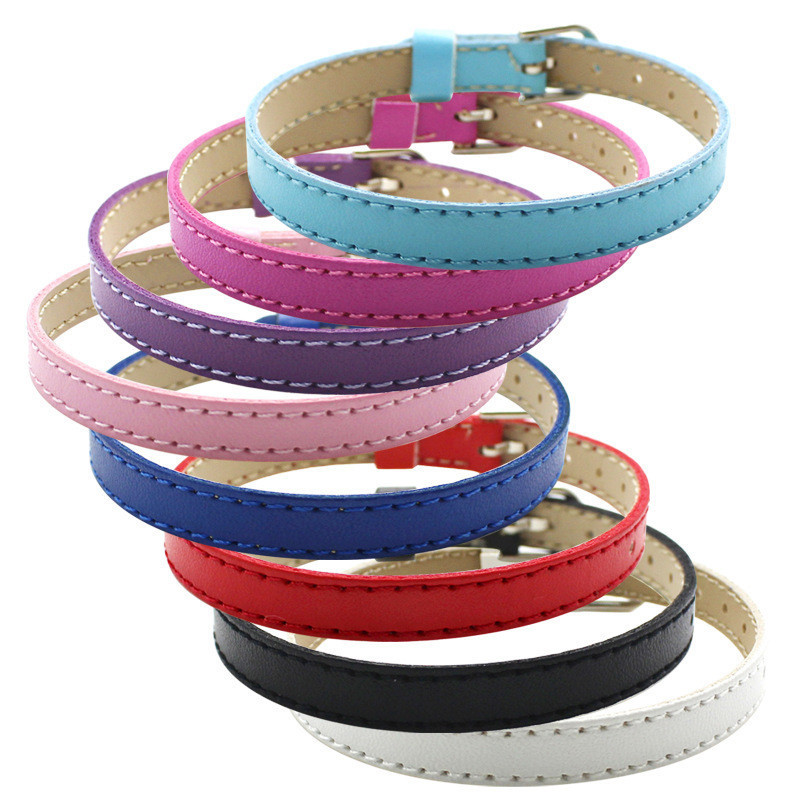 8mm Faux Leather PU Leather Bracelet Straps Slide Wristbands/Bracelets for 8mm Slide Letters,Jewelry Making Charms