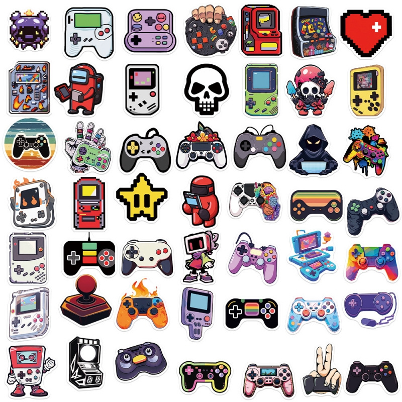 50pcs Gaming Aesthetic Vinyl Waterproof Decals,for Kids, Toddlers, Teens, Girls, Car, Helmet Stickers Game