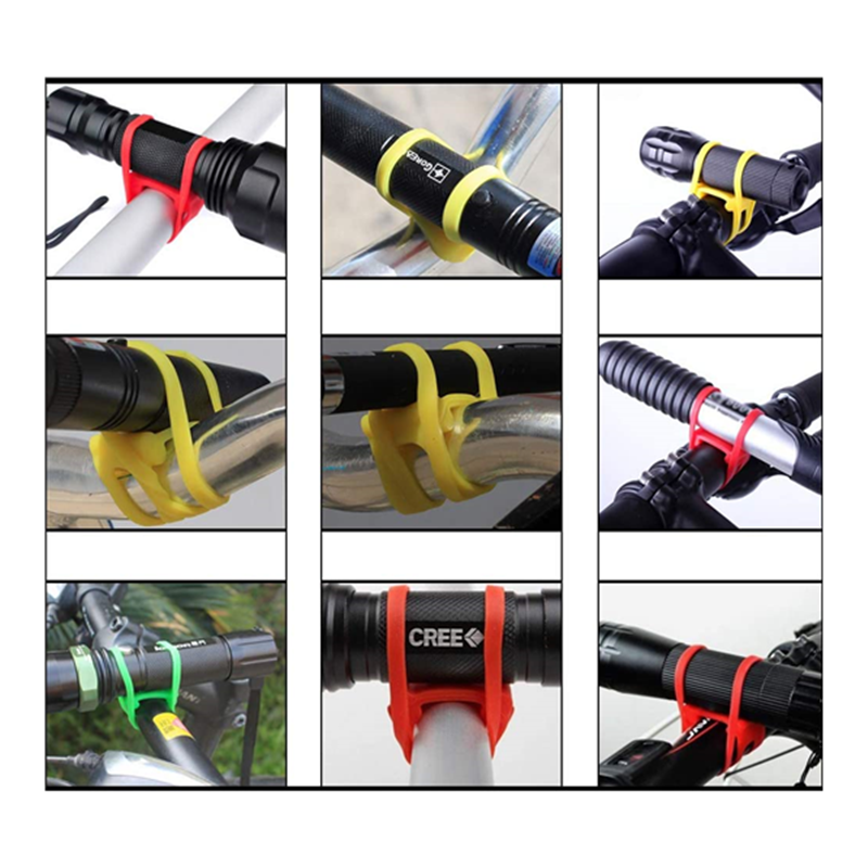 Flashlight Bike Mount Silicone Strap Rubber Tie Down Straps Bicycle Silicone Band Flashlight Helmet Light Mount Phone Strap Tie