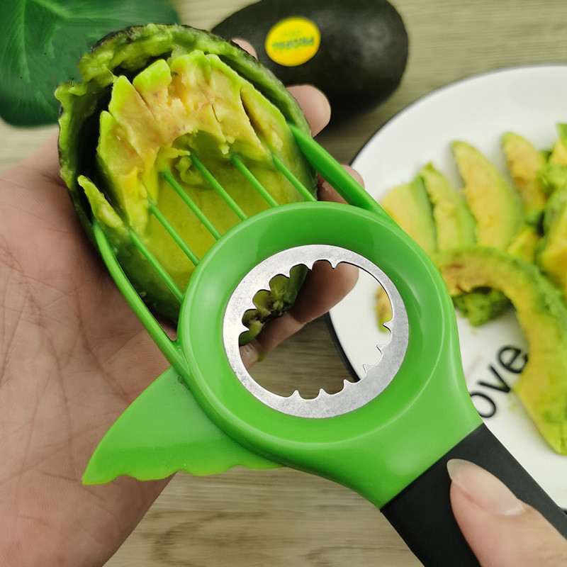 Avocado Slicer,3 in 1 Avocado Cutter Tool with Grip Handle Works as Splitter Pitter Slicer Suitable for kiwi dragon fruit