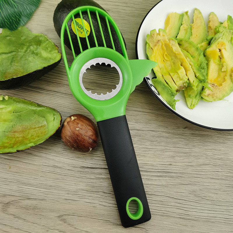 Avocado Slicer,3 in 1 Avocado Cutter Tool with Grip Handle Works as Splitter Pitter Slicer Suitable for kiwi dragon fruit