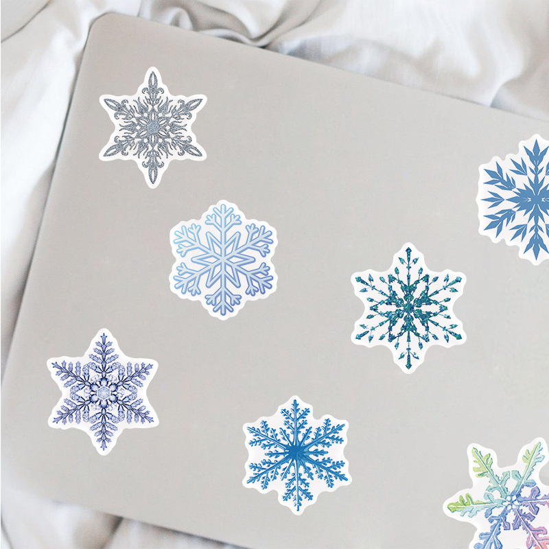 50pcs Snowflake Stickers Winter Christmas Stickers Decal