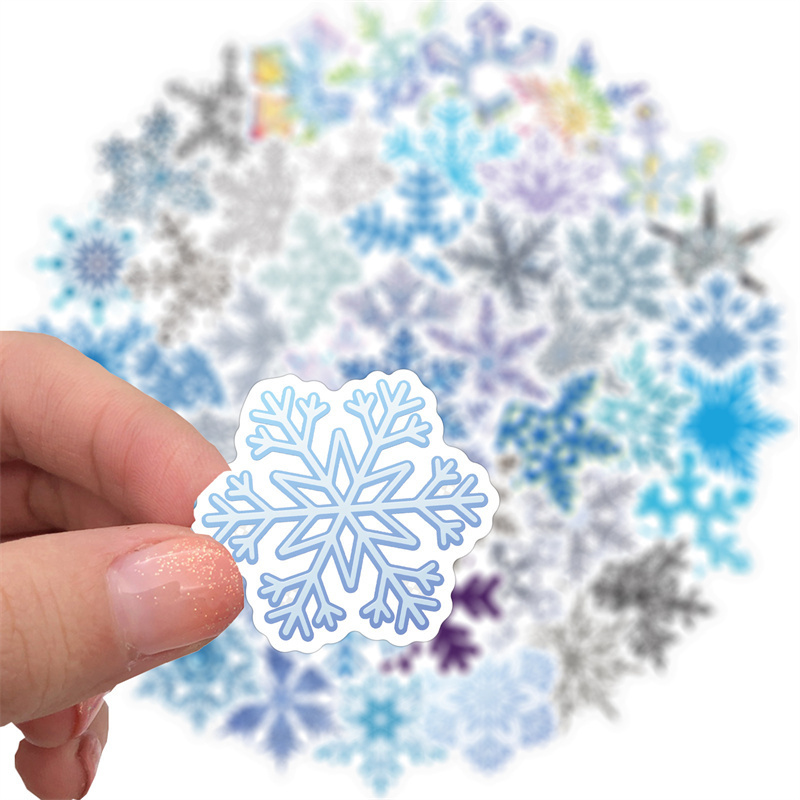 50pcs Snowflake Stickers Winter Christmas Stickers Decal