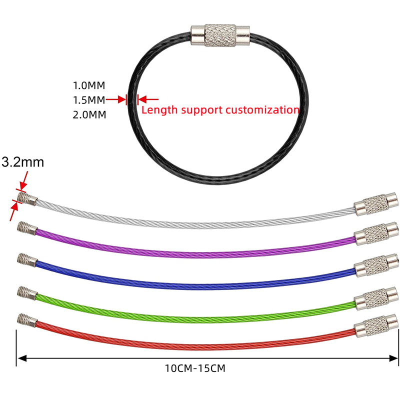 Wholesale Keychain,Stainless Steel Wire Ring Cable Loop Rings for Hanging Luggage Tag, Keys and ID Tag Keepers