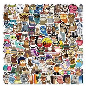 100PCS Owl Stickers Decal for Laptop | Aesthetic Vinyl PVC Waterproof Laptops Walls Skateboard Envelope Water Bottle