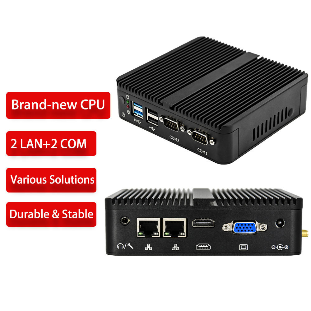 X86 Celeron N2840 Mini-PC 2 Dual Lan Industrial PC Nano Barebone Ubuntu Fanless Micro Mini PCs Mini Computer Cheap Mini PC