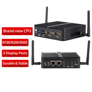 Factory Cheap PC Mini Computer Intel N100 4 Core Dual 2 Lan Ethernet 4 USB Ubuntu Win 10 Nuc Nano Fanless Industrial PC Mini