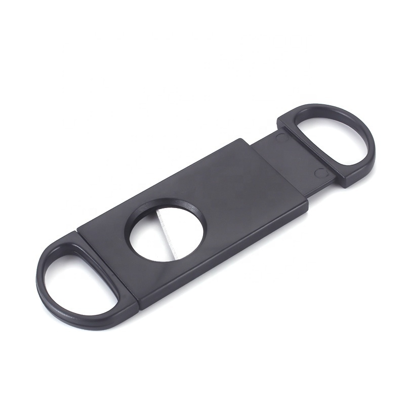 New Product Listing Single Blade Blunt Splitter Black Cigar Accessories Cigar Cutter Plastic Pocket Knife