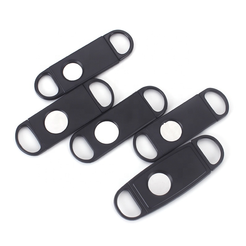 New Product Listing Single Blade Blunt Splitter Black Cigar Accessories Cigar Cutter Plastic Pocket Knife