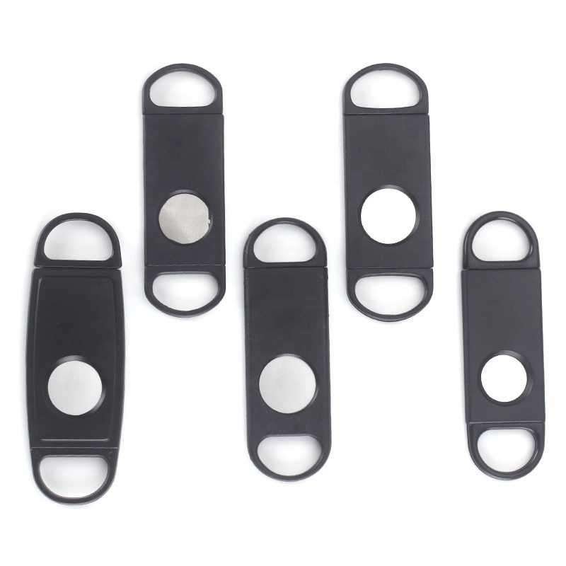 New Product Listing Single Blade Blunt Splitter Black Cigar Accessories Cigar Cutter Plastic Pocket Knife