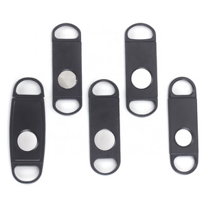 New Product Listing Single Blade Blunt Splitter Black Cigar Accessories Cigar Cutter Plastic Pocket Knife