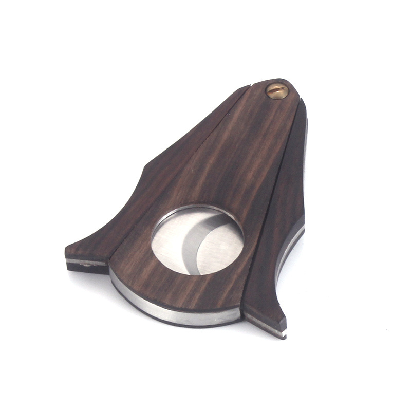 High Quality Wooden Material Essential Cigar Accessories Double Blade Cigar Cutter