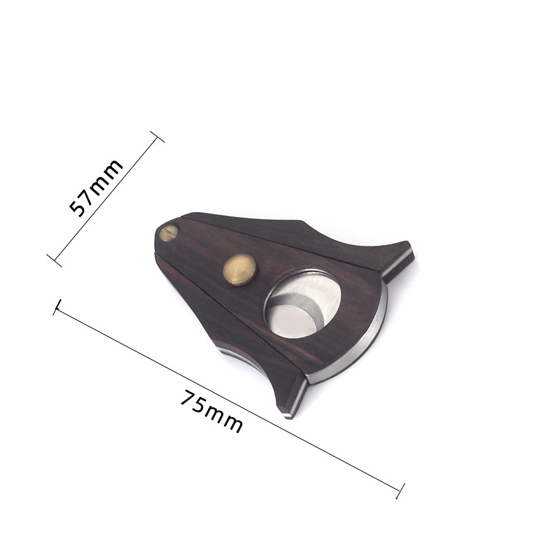 High Quality Wooden Material Essential Cigar Accessories Double Blade Cigar Cutter