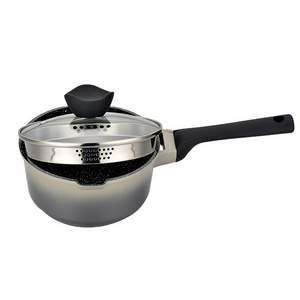 Stainless Steel Nonstick Fry Pan and Milk Pot Set Easy Use with Stainless Handle Sauce Pans on Sale