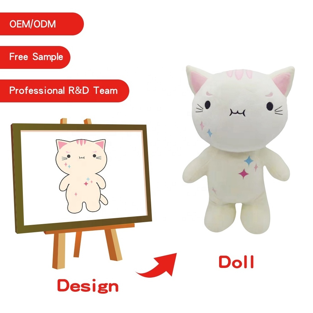 Hot Selling Custom Logo Stuffed Long Hair Plush Animal Toy with Quality PP Cotton