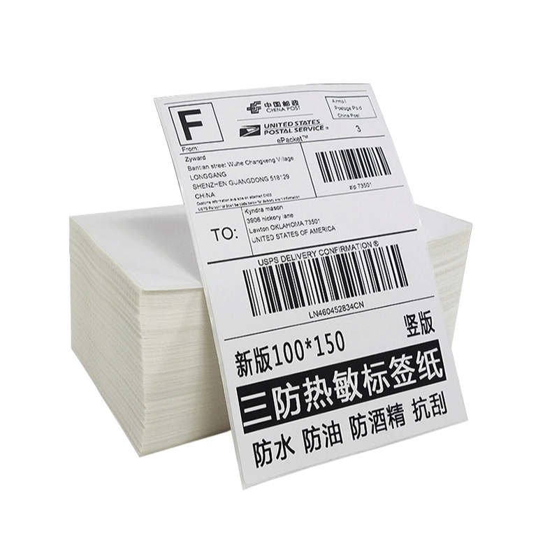 Customizable A6 thermal printer 500PCS waybill waterproof thermal transport label paper stickers thermal paper