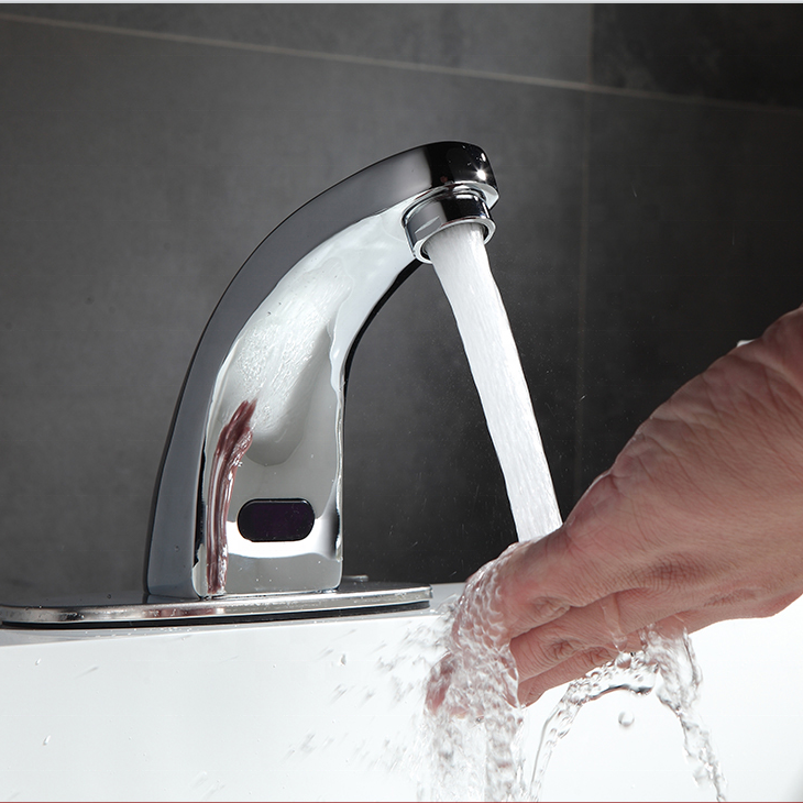 Faucet Sensor Bathroom Automatic Hands Touch Free Water Saving Inductive Electric Water Tap Battery Power Basin Faucets