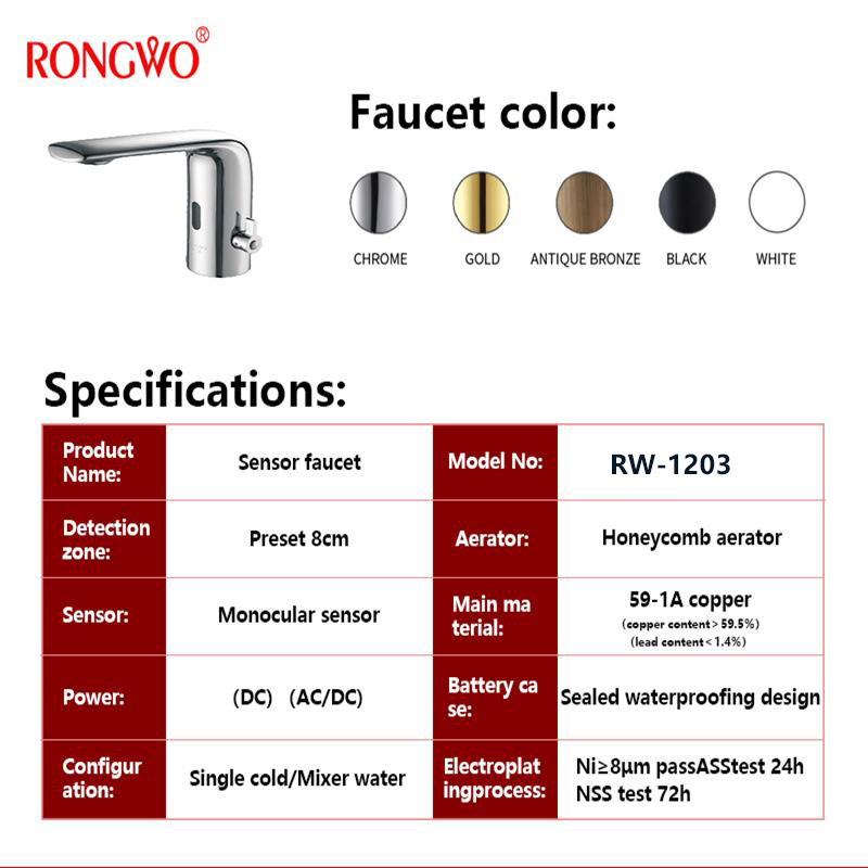 Commercial Bathroom Sensor Faucet Wash Basin Induction Faucet Automatic Motion Touchless Sensor Faucet