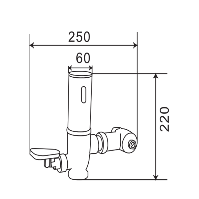 Toilet Sensor Flush Valve Automatic Touchless Auto Toilet Flush Valve Water Saving DC & AC CN;ZHE Modern RONGWO RW-322 Silver