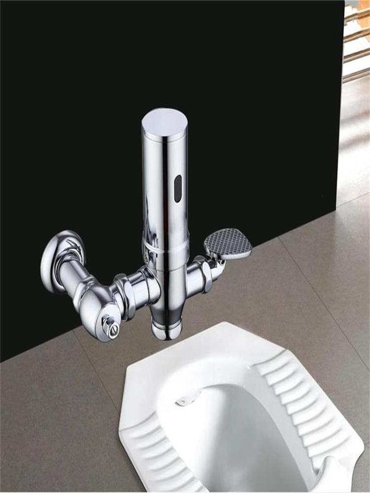 Toilet Sensor Flush Valve Automatic Touchless Auto Toilet Flush Valve Water Saving DC & AC CN;ZHE Modern RONGWO RW-322 Silver