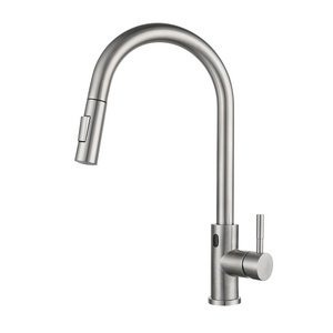 New Design Pull Out Spray Touchless Mixer Water Tap Touch Sensor Functional 304 Stainless Steel Kitchen Faucet