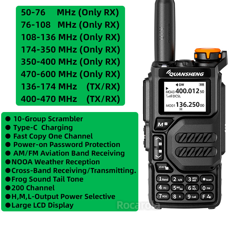 Quansheng UV K5 (8) Walkie Talkie Portable Am Fm Two Way Radio Commutator Station Amateur Ham Wireless Set Long Range Receiver