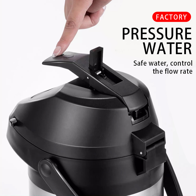 Wholesale Price Air Pressure Water Pump Pot Airpot Coffee Dispenser With Pump 1.9 Liter Vacuum Airpot Glass Airpot Flask