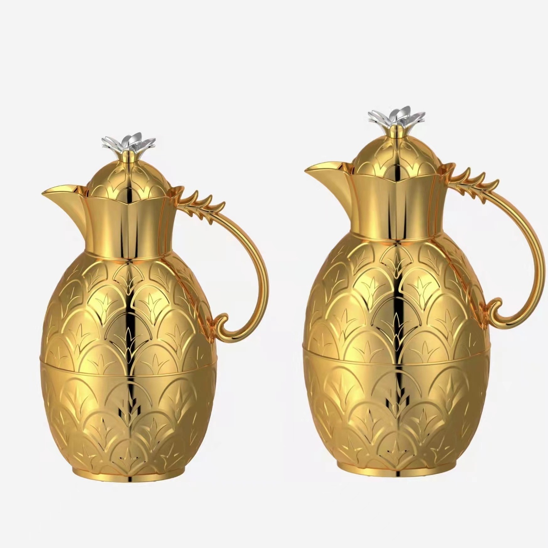 High Quality Arabic gold silver Teapot 0.6L 1L  Arabic Coffee Pot with Long Spout New Design high quality thermos coffee pot