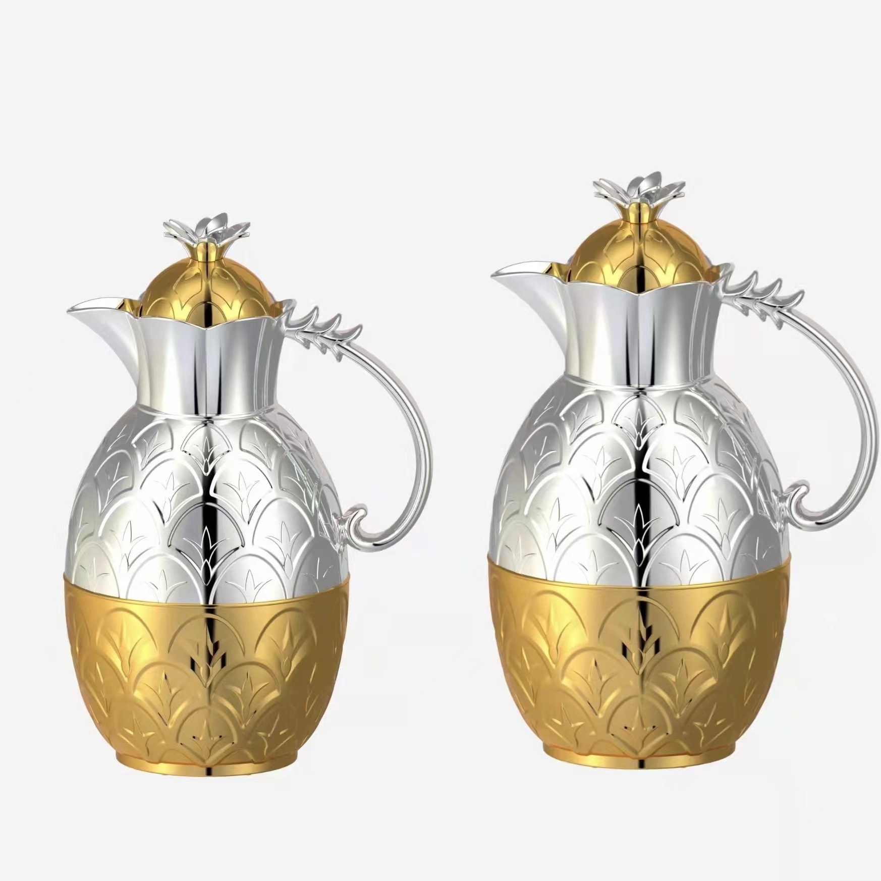 High Quality Arabic gold silver Teapot 0.6L 1L  Arabic Coffee Pot with Long Spout New Design high quality thermos coffee pot