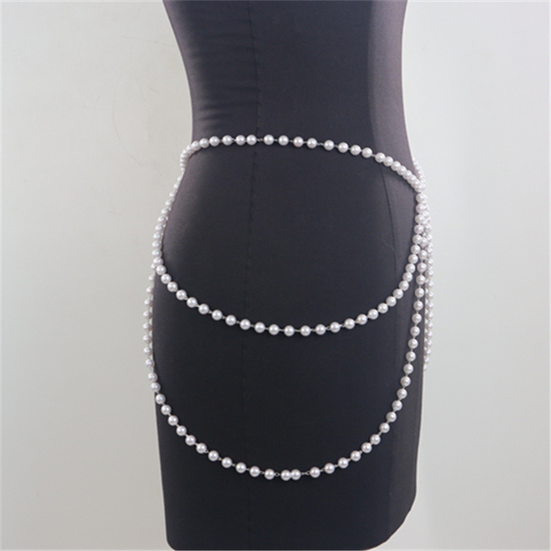 Fashion Personality Pearl Body Chain Bilateral Side Swing Fashion Jewelry Body Chain Adult Fine Jewelry Body Chain