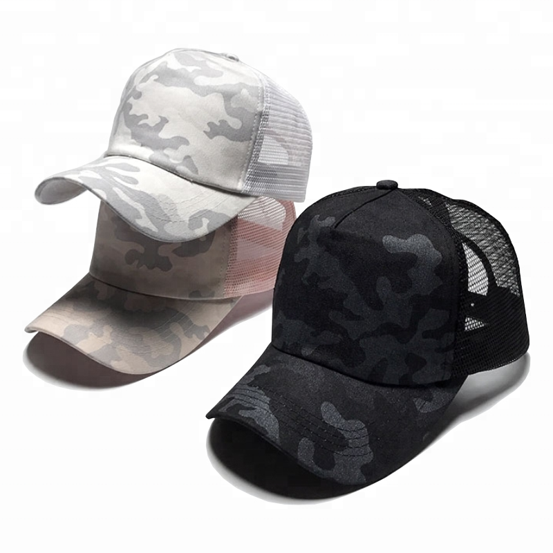 custom plain camo mesh sport cap digital printed trucker hat camo foam