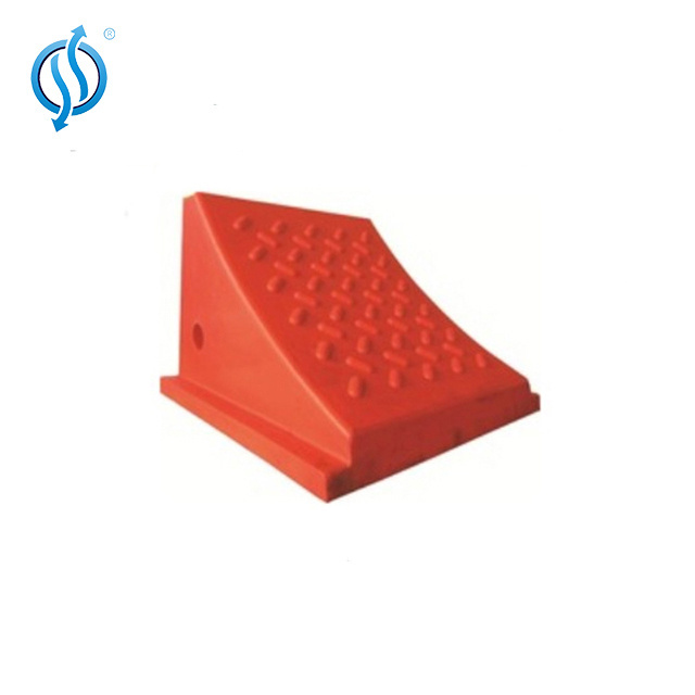 Customized PU Wheel Chocks with Handle Truck Parking Equipment Wheel Chock Block