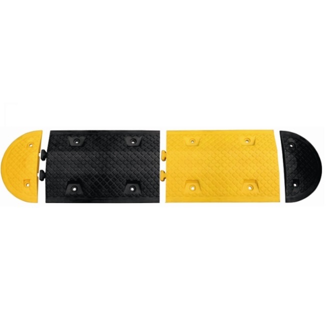 Rubber magnetic door stop 500*350*40mm Yellow/Black speed bump Traffic Rubber Speed Hump