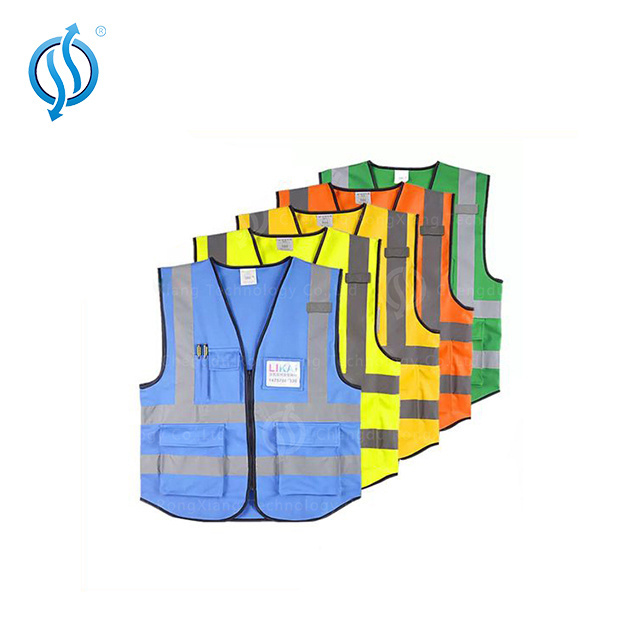 120gsm Neon Yellow Polyester Knitted High Visibility Safety Vest with Customizable Logo