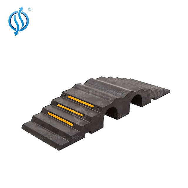 2 Channels Rubber Fire Hose Ramp/ Rubber cable protect bridge