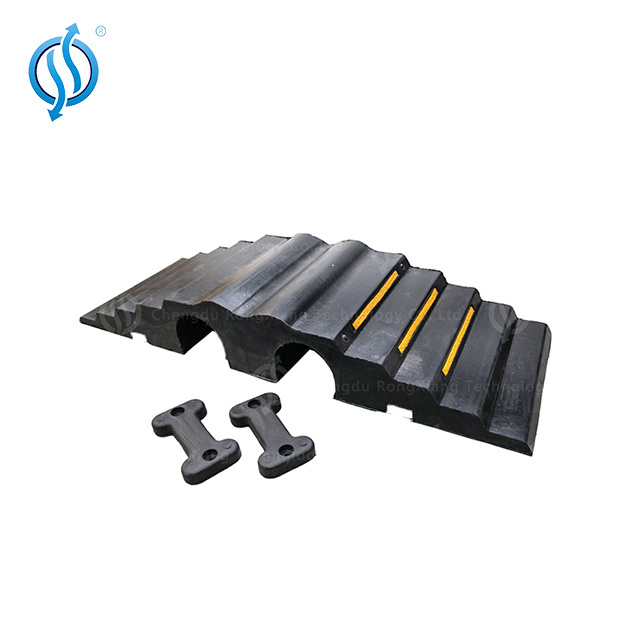 2 Channels Rubber Fire Hose Ramp/ Rubber cable protect bridge