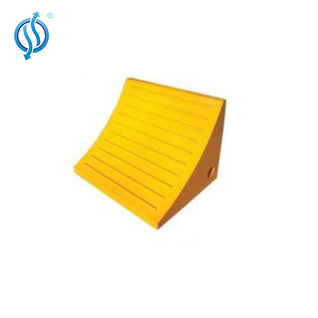 plastic yellow tyre saver wheel chock for caravans and trailers