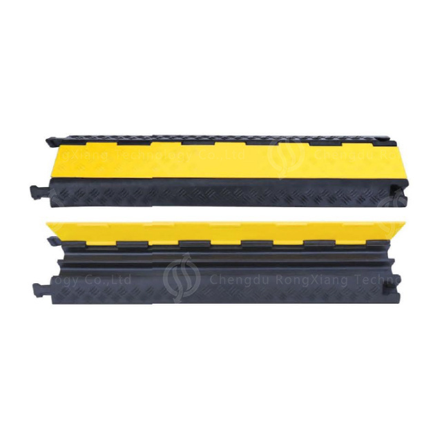 Hot selling hight visibility yellow cover 2 channel rubber cable cover