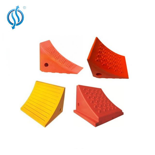 Customized PU Wheel Chocks with Handle Truck Parking Equipment Wheel Chock Block