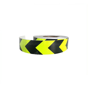 Self-Adhesive Fluorescent PET Reflective Safety Warning Tape Car Sticker with Arrows Printing Made of Reflective Vinyl