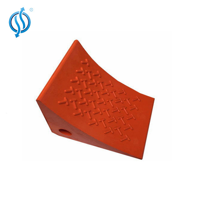 Customized PU Wheel Chocks with Handle Truck Parking Equipment Wheel Chock Block