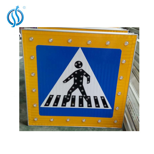 Roadway solar traffic safety construction flashing crosswalk road pedestrian signal led lighted arrow sign board signage