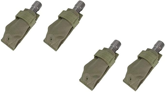 Hook and Loop Strap Secure Light Pouch Tactical MOLLE Flashlight Pouch Belt Gear Baton Holder